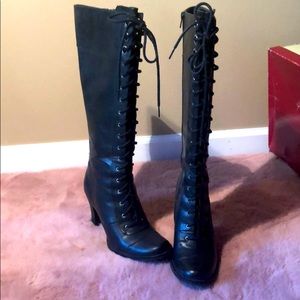 Lace-up Knee High Boots